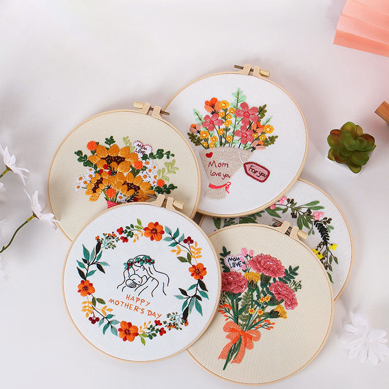 Mother's Day Floral Embroidery Kit