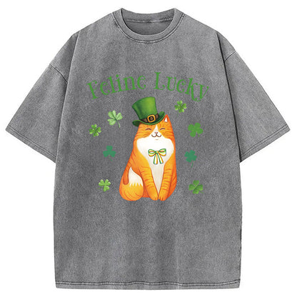 Lucky Irish Cat Washed T-Shirt