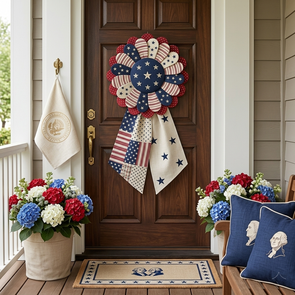 Custom Fabric Flower Door Hanger Sewing Template Set - With Instructions