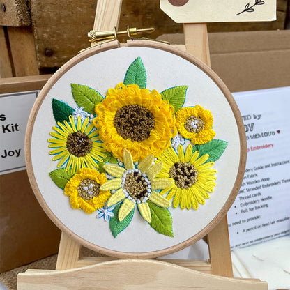 Rubbyoo Embroidery Kit-  Sunflower Starter Kit For Craft Lover