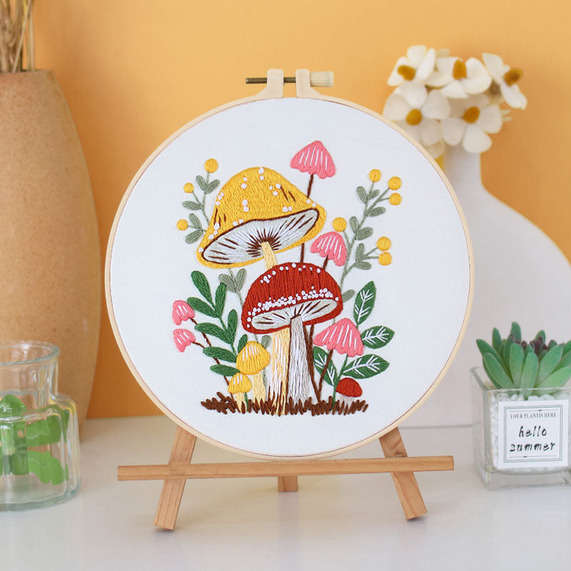 Enchanted Forest Mushroom Embroidery Kit: Craft Your Whimsical Masterpiece
