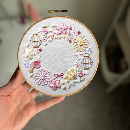 Rubbyoo Embroidery Kit - Pink Fantasy Flower World | Beginner Friendly Embroidery