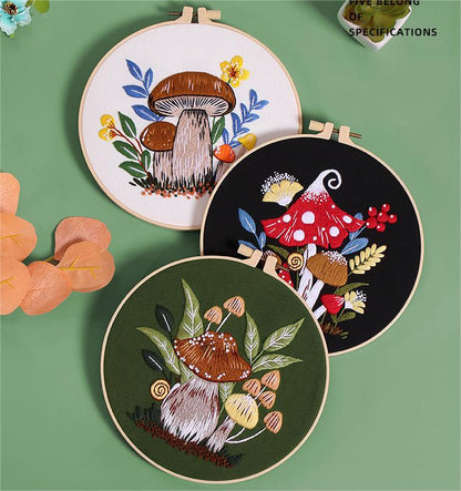 Enchanted Forest Mushroom Embroidery Kit: Craft Your Whimsical Masterpiece