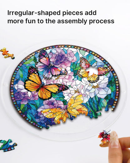 Acrylic Jigsaw Puzzle Suncatcher - Butterflies in Bloom
