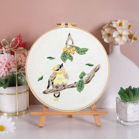 Feathered Friends And Floral Lover Embroidery Kit