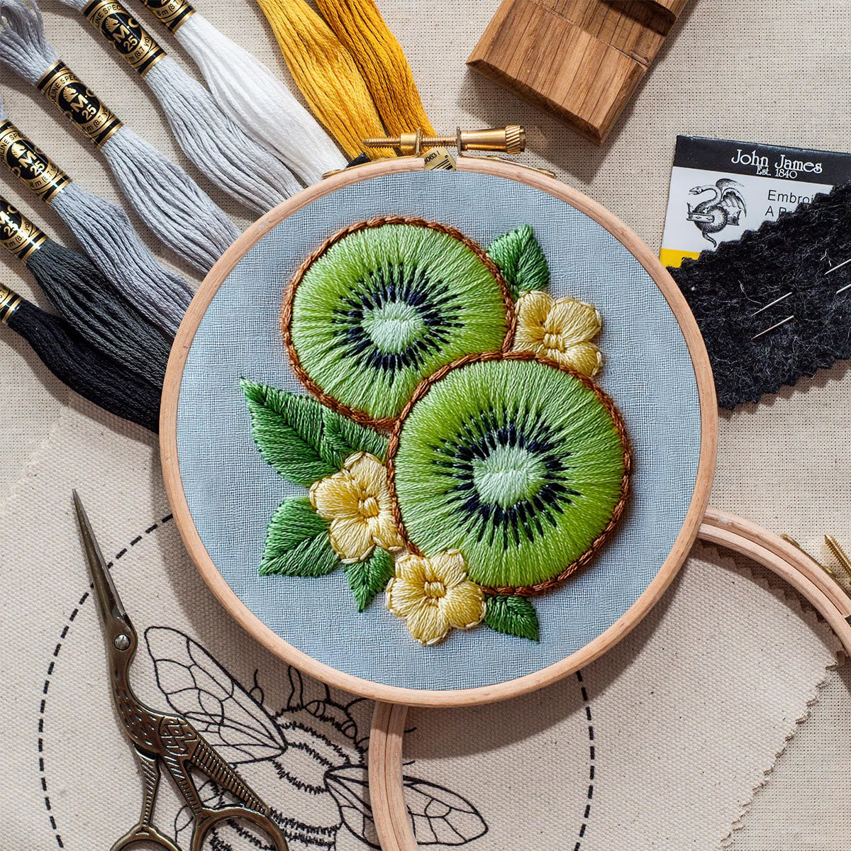 Rubbyoo Embroidery Kit-  Kiwi Fruit