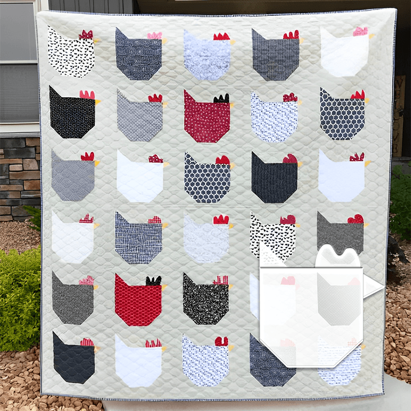 Funky Chicken Quilt Template Set  - With Instructions