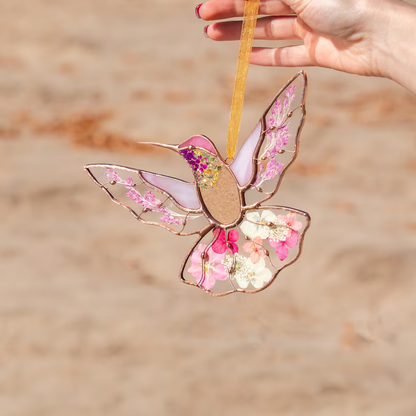 Stained Glass Hummingbird Suncatcher - Home Decoration
