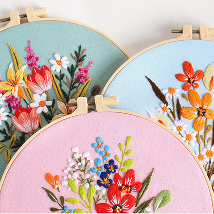Vibrant Floral Embroidery Kit: Let Nature Bloom in Your Hands