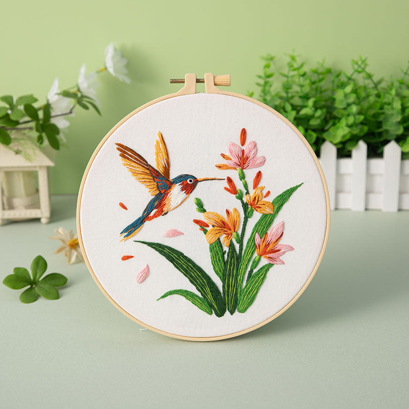 Hummingbird & Blossom  - Themed DIY Embroidery Kits