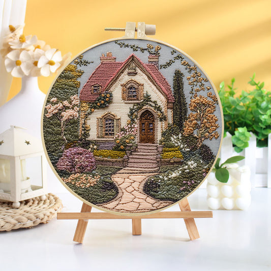 Storybook Cottage Bouquet Embroidery Kit