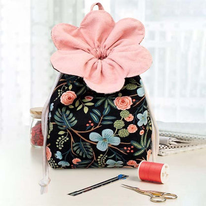 Flower Drawstring Storage Bag Template