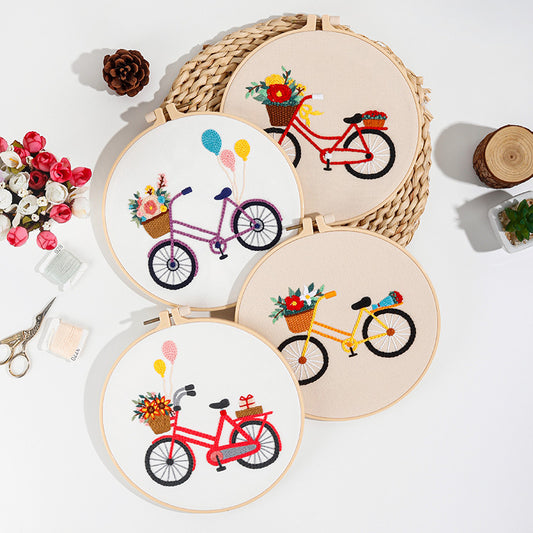 Bicycle Bliss Embroidery Kit: Ride into Creativity with Every Stitch