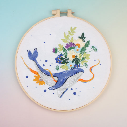 Floral Whale - Themed DIY Embroidery Kits