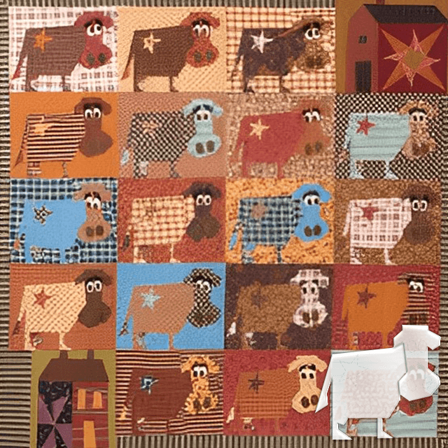DIY Aggravating Cows Quilt Template Set-With Instructions