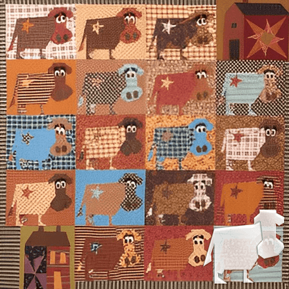 DIY Aggravating Cows Quilt Template Set-With Instructions