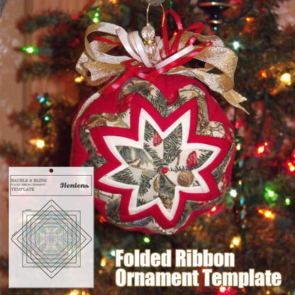 Bauble & Bling Folded Ribbon Ornament Template -With Instructions