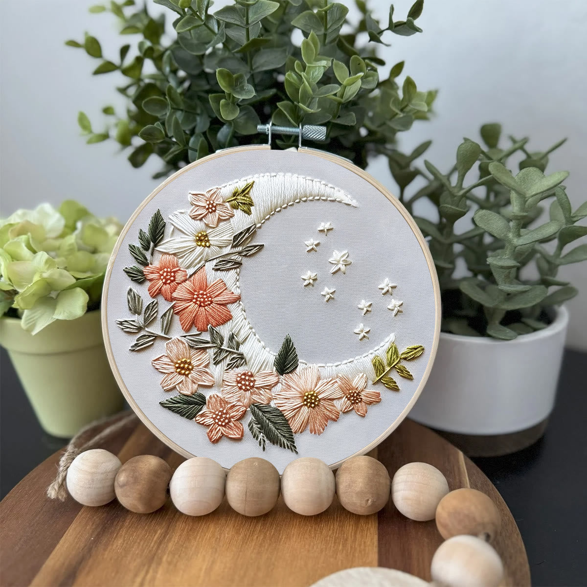 Rubbyoo Embroidery Kit-  Floral Moon