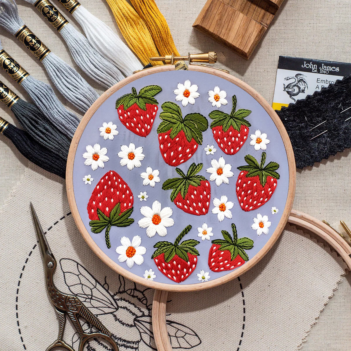 Rubbyoo Embroidery Kit- Sweet Strawberries
