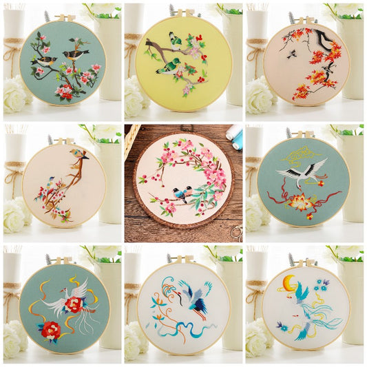 Embroidery Hoop Birds gift Kit for Beginner