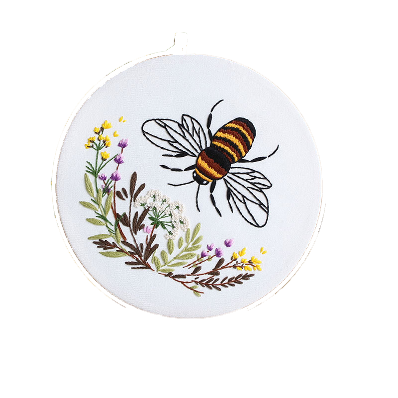 DIY Bee Embroidery Kit: Handmade Embroidery Material Pack