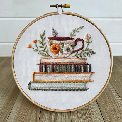 Rubbyoo Embroidery Kit - Books and Flowers
