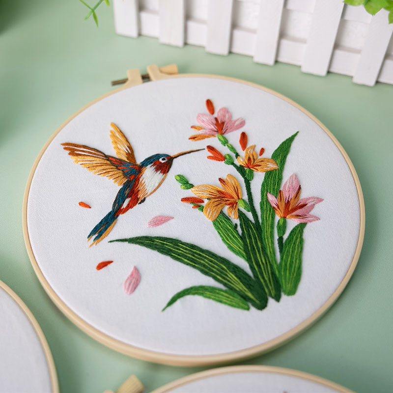 Hummingbird & Blossom  - Themed DIY Embroidery Kits