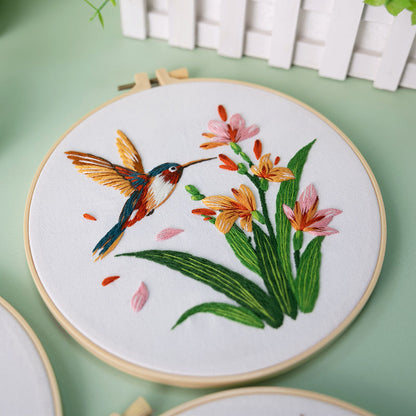 Hummingbird & Blossom  - Themed DIY Embroidery Kits
