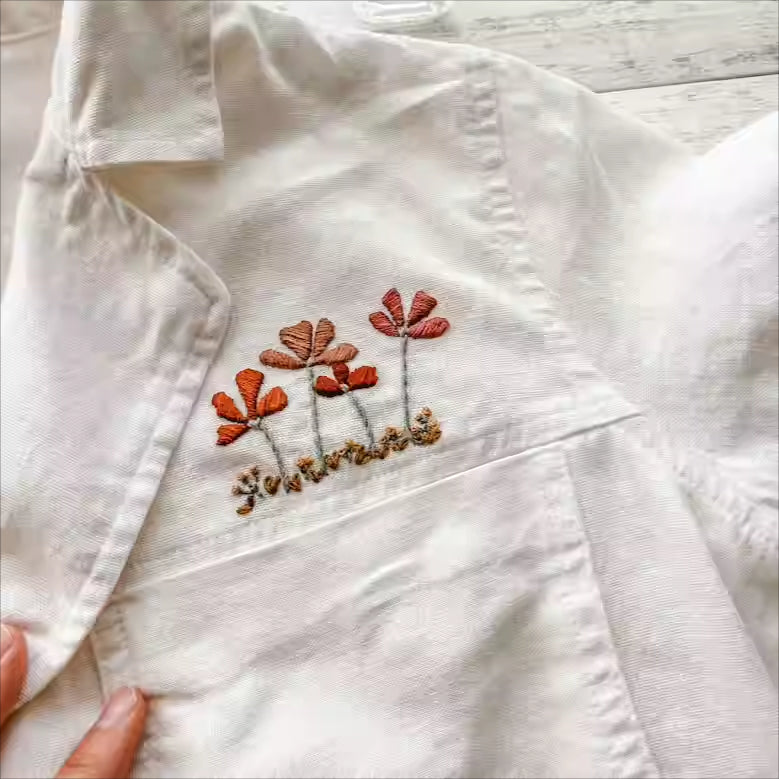 DIY Water-Soluble Printed Ten Flowers Embroidery