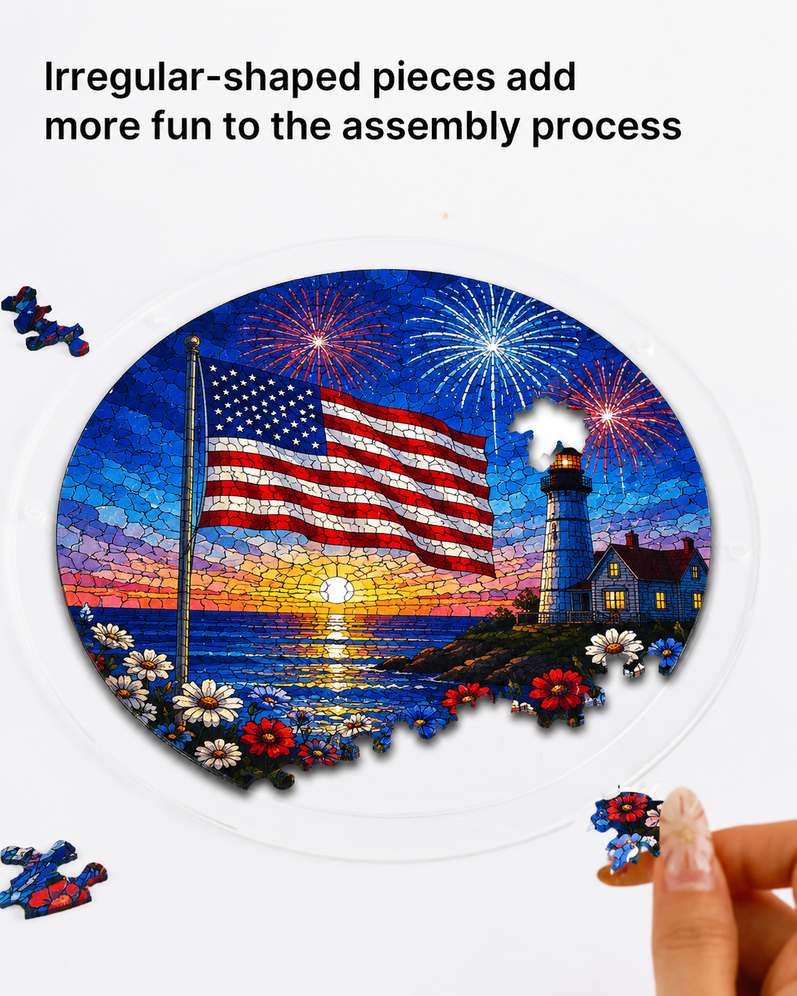 Acrylic Jigsaw Puzzle Suncatcher - Independence Day Celebrations