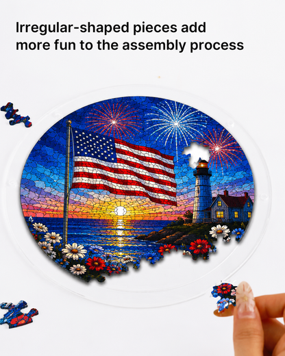 Acrylic Jigsaw Puzzle Suncatcher - Independence Day Celebrations
