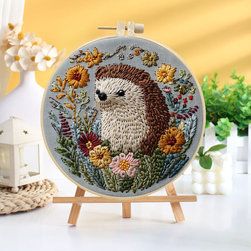 Hedgehog And Wildflower Embroidery Kit