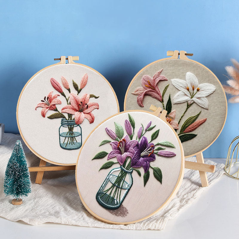 Lily Jar Embroidery Kit
