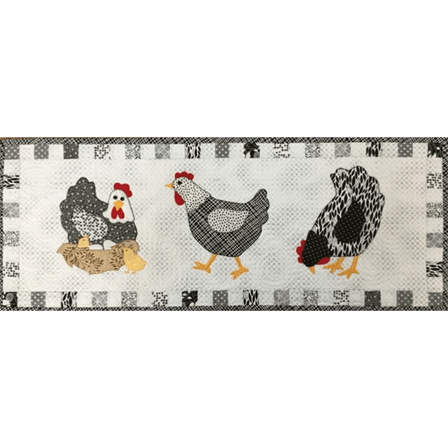 Weekend Chicken Table Runner Pattern Sewing Templates Set - With Instructions