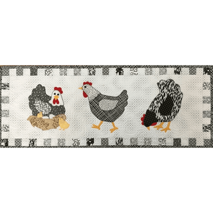Weekend Chicken Table Runner Pattern Sewing Templates Set - With Instructions