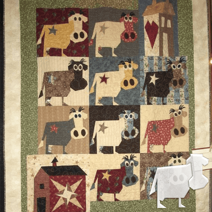 DIY Aggravating Cows Quilt Template Set-With Instructions