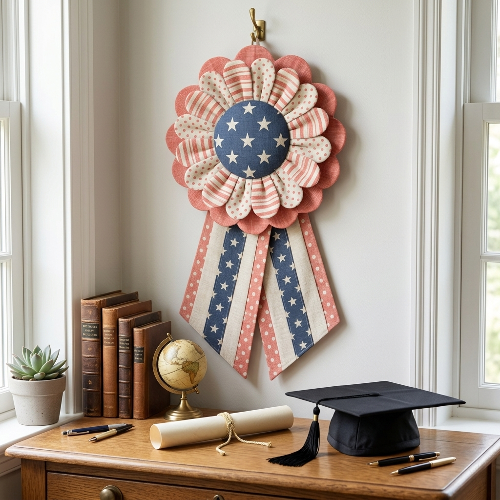 Custom Fabric Flower Door Hanger Sewing Template Set - With Instructions
