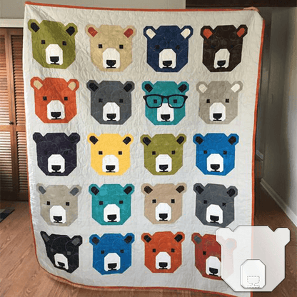 Cute Bear Quilt Template Set-With Instructions