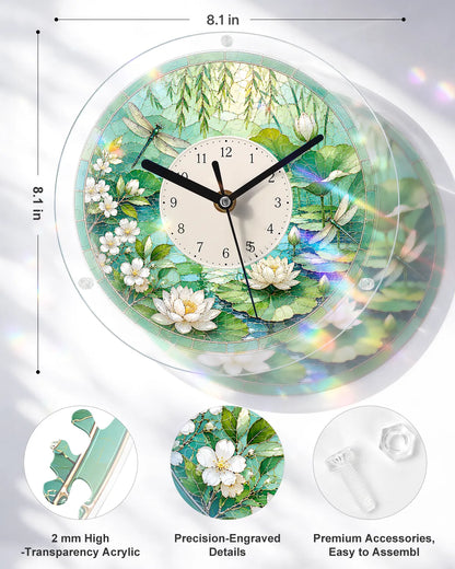 DIY Acrylic Puzzle Clock Kit - Summer Lotus Pond