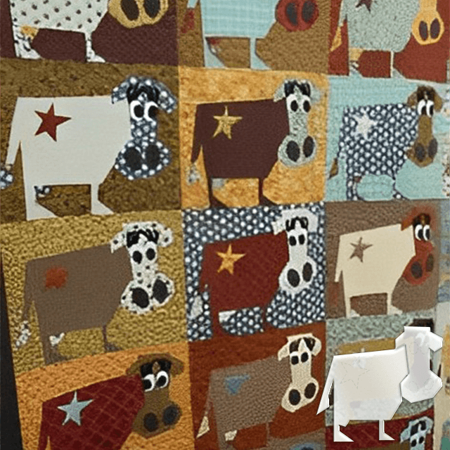 DIY Aggravating Cows Quilt Template Set-With Instructions