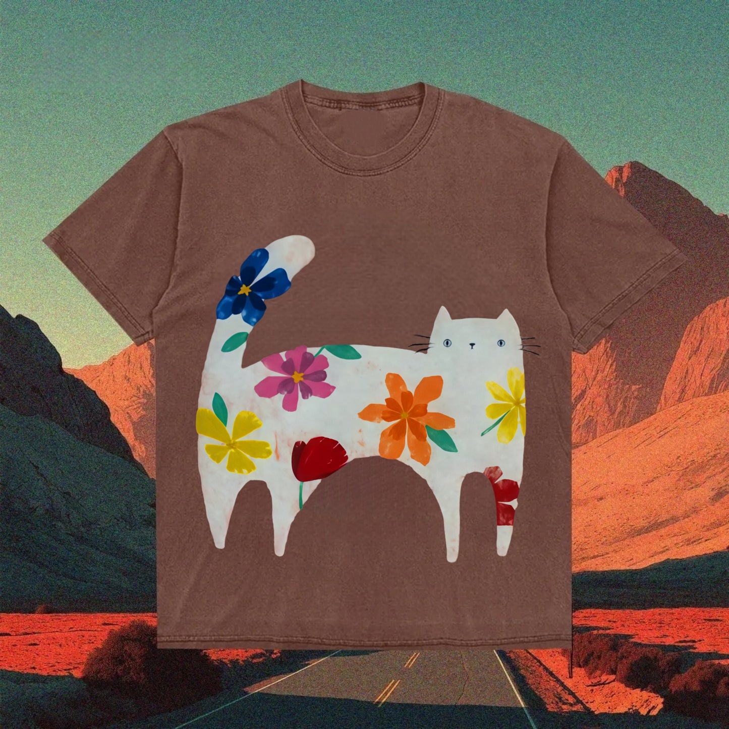 Floral Cat T-shirt