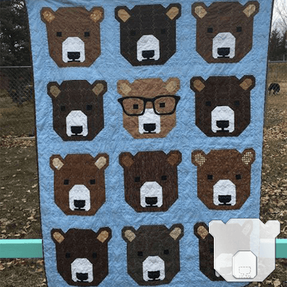 Cute Bear Quilt Template Set-With Instructions