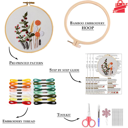 Blooming Harmony Embroidery Kit: Embark on a Vibrant Crafting Journey