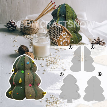 3D Christmas Tree Quilt Template (4PCS)