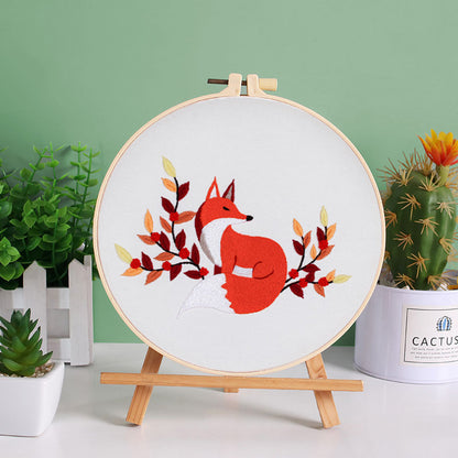 Enchanted Forest Embroidery Kit Series with cats/deers/squirrels/fox/rabbits
