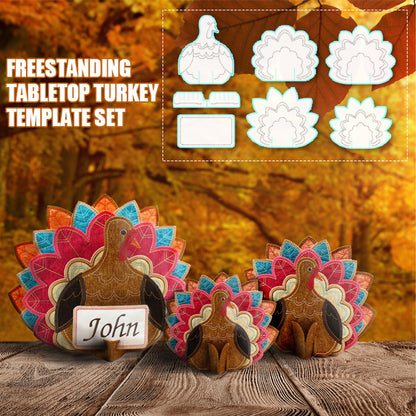 Freestanding Tabletop Turkey Sewing Template - 7PCS (With Instructions)