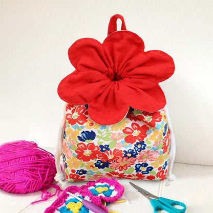 Flower Drawstring Storage Bag Template
