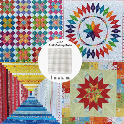Sewing Design 5-In-1 Quilt Cutting Ruler