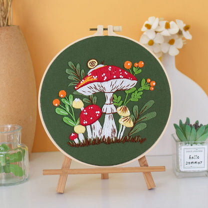 Enchanted Forest Mushroom Embroidery Kit: Craft Your Whimsical Masterpiece