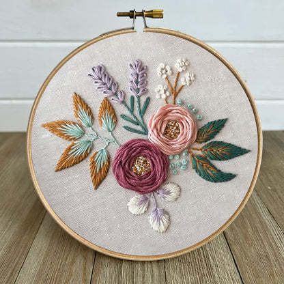 Rubbyoo Embroidery Kit - Dreamy Florals | Beginner Friendly Embroidery